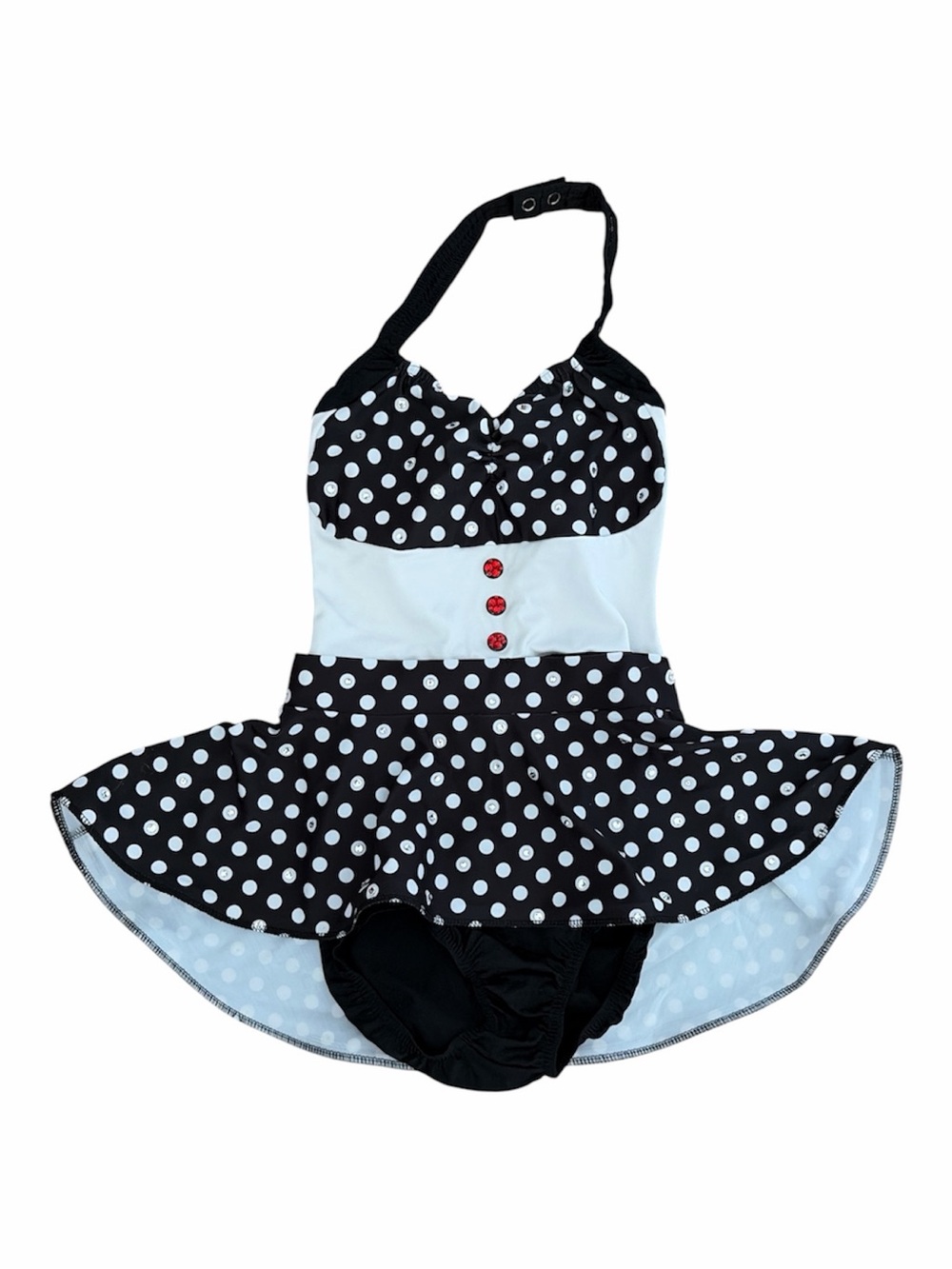 Kelle Vintage Vibes Retro Dance Costume - Black & White Polka Dot